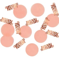 Happy Birthday Konfetti Ljusrosa & Roséguld