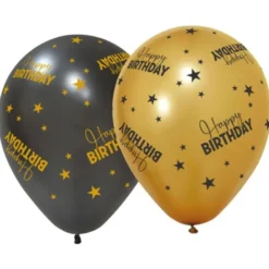 Happy Birthday Latexballonger med Stjärnor 6-pack