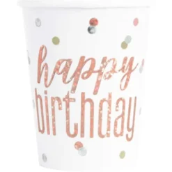 Happy Birthday Muggar Vit & Roséguld