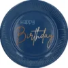Happy Birthday Papperstallrikar Blå 8-pack