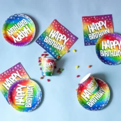 Happy Birthday Servetter Färgglada
