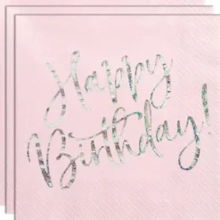 Happy Birthday Servetter Ljusrosa
