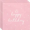 Happy Birthday Servetter med Prickar Rosa