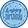 Happy Birthday Tallrikar Blå