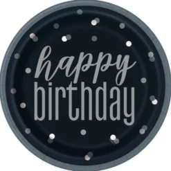 Happy Birthday Tallrikar Svart & Grått