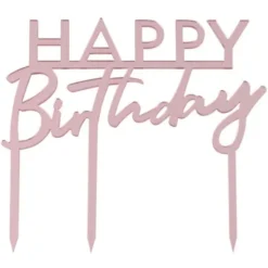 Happy Birthday Tårtdekoration Roséguld