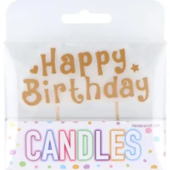Happy Birthday Tårtljus Guldfärgad