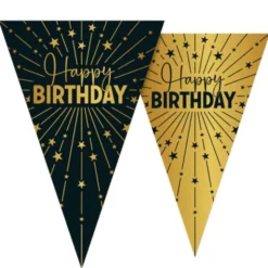 Happy Birthday Vimpelgirlang med Stjärnor