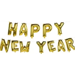 Happy New Year Ballonggirlang Guld 8 m