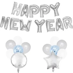 Happy New Year Ballongkit Silver