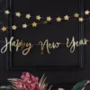 Happy New Year Banderoll Guld