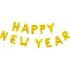 Happy New Year Bokstavsballonger Guld