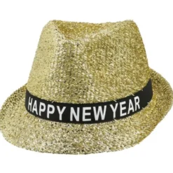 Happy New Year Hatt Guld