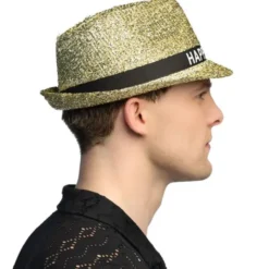 Happy New Year Hatt Guld