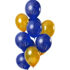 Happy 60th Ballonger Mörkblå & Guld