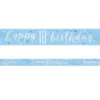 Happy 18th Birthday Banderoll Blå & Silver