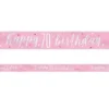 Happy 70th Birthday Banderoll Rosa & Silver