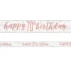 Happy 70th Birthday Banderoll Vit & Roséguld