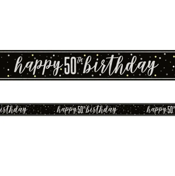 Happy 50th Birthday Girlang Svart 2,74 m