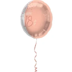Happy 18th Folieballong Ljusrosa