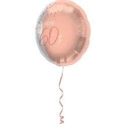 Happy 60th Folieballong Ljusrosa