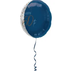 Happy 60th Folieballong Mörkblå