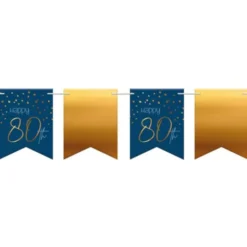 Happy 80th Girlang Mörkblå & Guld
