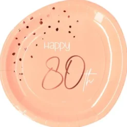 Happy 80th Tallrikar Ljusrosa