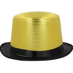 Hatt med Paljetter Svart/Guld