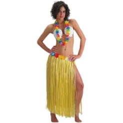 Hawaii Gul Kjol och Lei-Krans