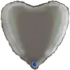 Hjärtballong Holografisk Platinum Grå