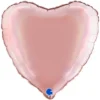 Hjärtballong Holografisk Platinum Rosé