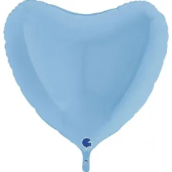 Hjärtballong Matt Pastellblå 91 cm