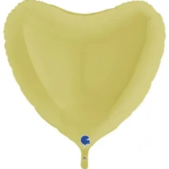Hjärtballong Matt Pastellgul 91 cm