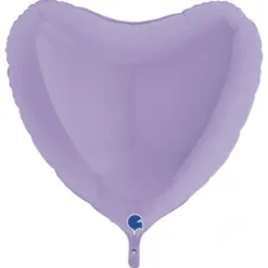 Hjärtballong Matt Pastell Lila 91 cm