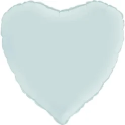 Hjärtballong Satin Pastellblå