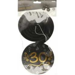 Hängande Dekorationer Svart 30 år 3-pack