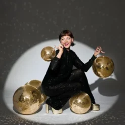Hängande Discokula Champagneguld 20 cm