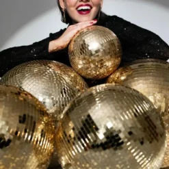 Hängande Discokula Champagneguld 20 cm