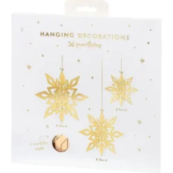 Hängande 3D Snöflingor Guld