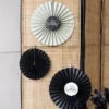 Hängande Födelsedagsdekorationer Solfjäder Svart/Krämvit 3-pack