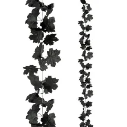 Hängande Girlang med Svarta Blad (175 cm)