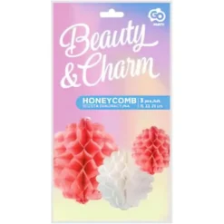 Hängande Honeycombs Ljusrosa och Vit