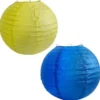 Hängande Papperslyktor Blå/Gul 2-pack