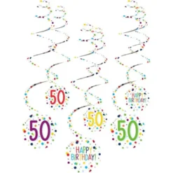 Hängande Swirls 50 år Confetti Birthday