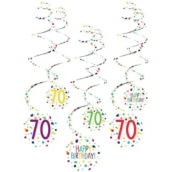 Hängande Swirls 70 år Confetti Birthday