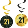 Hängande Swirls 21 år Guld/Svart 4-pack
