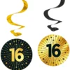 Hängande Swirls 16 år Guld/Svart 4-pack
