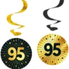 Hängande Swirls 95 år Guld/Svart 4-pack