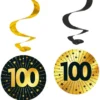 Hängande Swirls 100 år Guld/Svart 4-pack